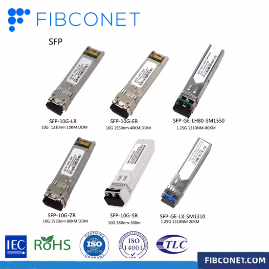 módulo ótico SFP do transceptor da fibra ótica do único modo de 10g 1310nm Lr