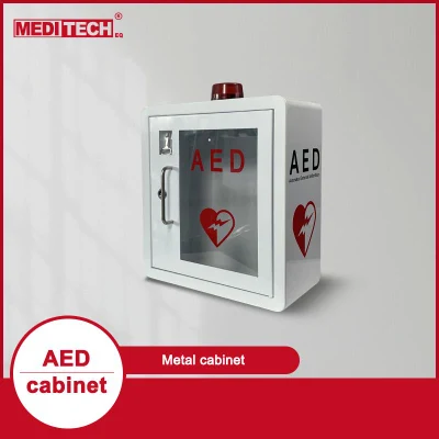 Armário de parede para montagem em AED do desfibrilador Meditech com alarme